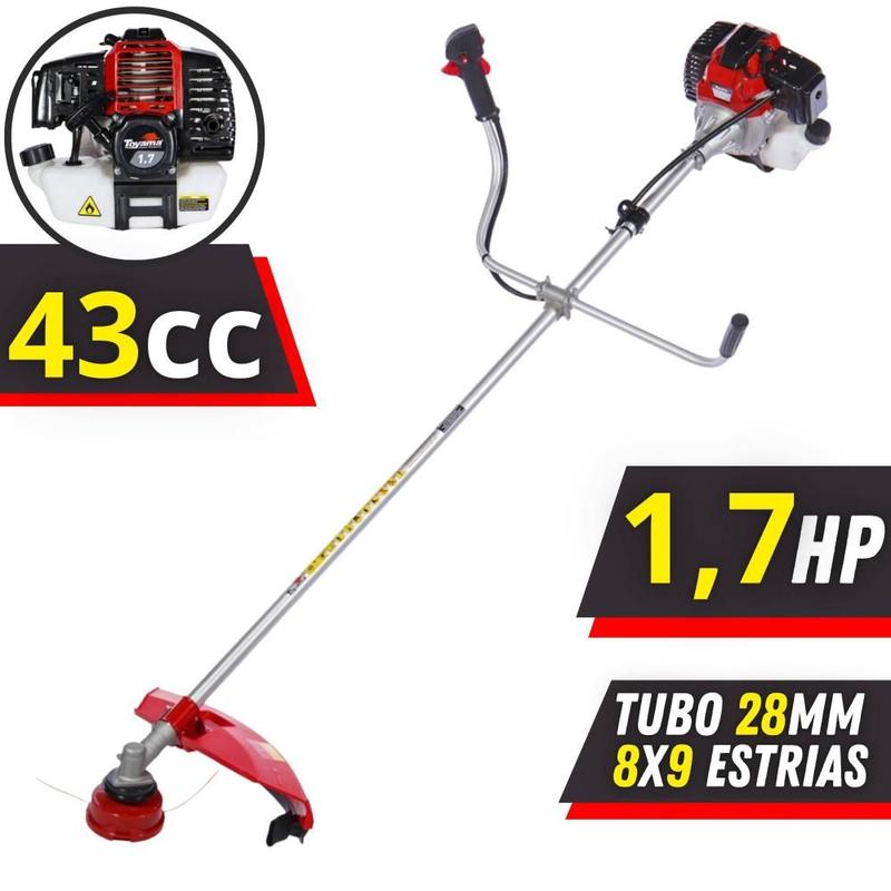 Roçadeira Toyama RT43L 43cc Com Carretel Nylon e Lâmina 3 Pontas +